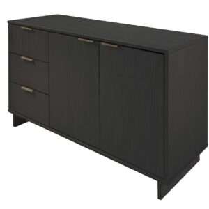 Manhattan Comfort Granville 55.07" Modern Sideboard with 3 Full Extension Drawers in Dark Grey