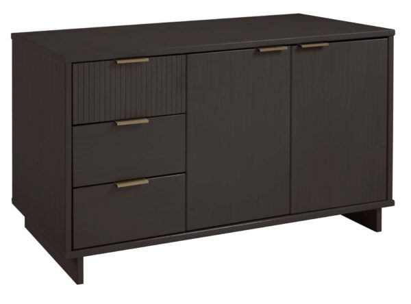 Manhattan Comfort Granville 55.07" Modern Sideboard with 3 Full Extension Drawers in Dark Grey