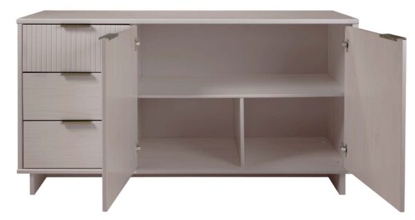 Manhattan Comfort Granville 55.07" Modern Sideboard with 3 Full Extension Drawers in Light Grey