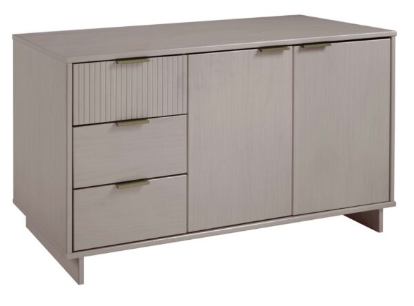 Manhattan Comfort Granville 55.07" Modern Sideboard with 3 Full Extension Drawers in Light Grey