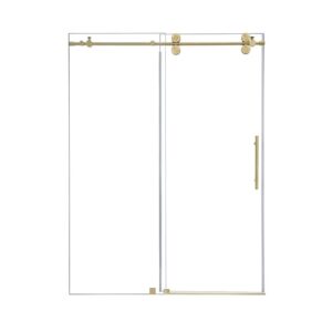 Altair SD80356-SS Lazaro 56 x 78 Inch Single Sliding Frameless Shower Door with Clear Glass