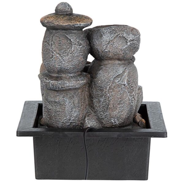 Design Toscano SH205013 8 1/2 Inch Stone Pagoda Tabletop Fountain