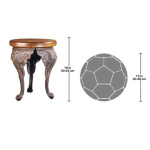 Design Toscano SP16060 12 1/2 Inch Three Elephants of Timbe Stool