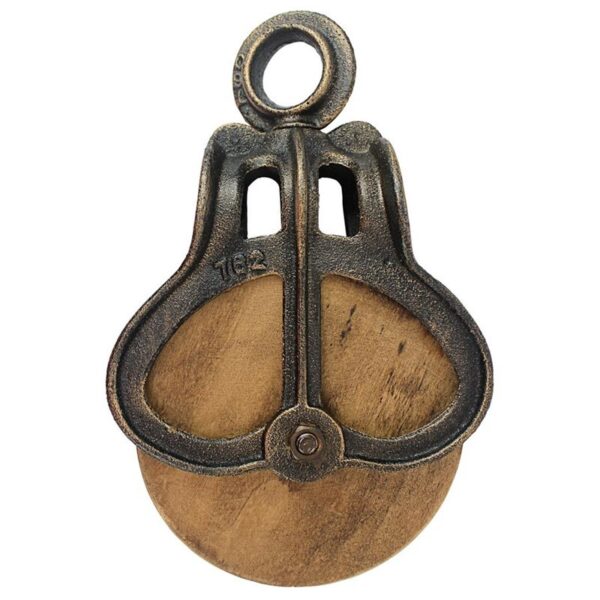 Design Toscano SP3610 6 1/2 Inch Large Iron and Wood Farm Pulley