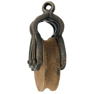 Design Toscano SP421 5 Inch Medium Iron and Wood Farm Pulley