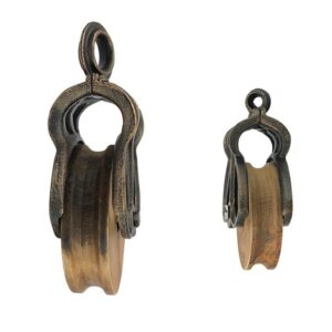 Design Toscano SP9421 6 1/2 Inch Med and Large Wood Pulleys, Set of 2