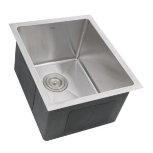 Nantucket Sinks SR1815 Pro Series 15 Inch Undermount Small Radius Stainless Steel Bar/Prep Sink