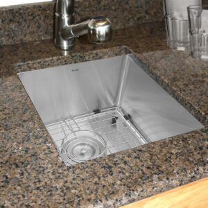 Nantucket Sinks SR1815 Pro Series 15 Inch Undermount Small Radius Stainless Steel Bar/Prep Sink