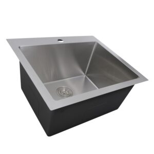 Nantucket Sinks SR2522-12-16 25 Inch Pro Series Rectangle Topmount Small Radius Corners Stainless Steel Laundry Sink