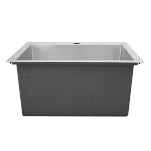 Nantucket Sinks SR2522-12-16 25 Inch Pro Series Rectangle Topmount Small Radius Corners Stainless Steel Laundry Sink