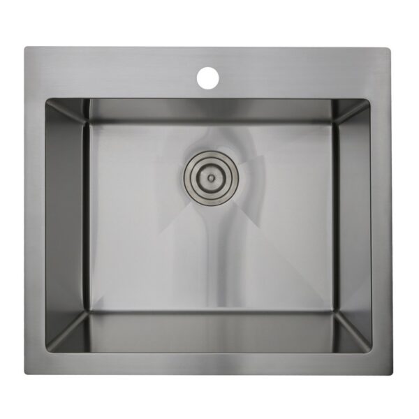 Nantucket Sinks SR2522-12-16 25 Inch Pro Series Rectangle Topmount Small Radius Corners Stainless Steel Laundry Sink