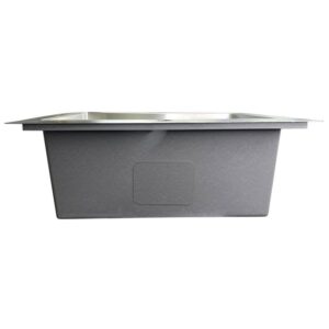 Nantucket Sinks SR2522-16 Pro-Series Collection 25 Inch Small Rectangle Single Bowl Stainless Steel Kitchen Sink