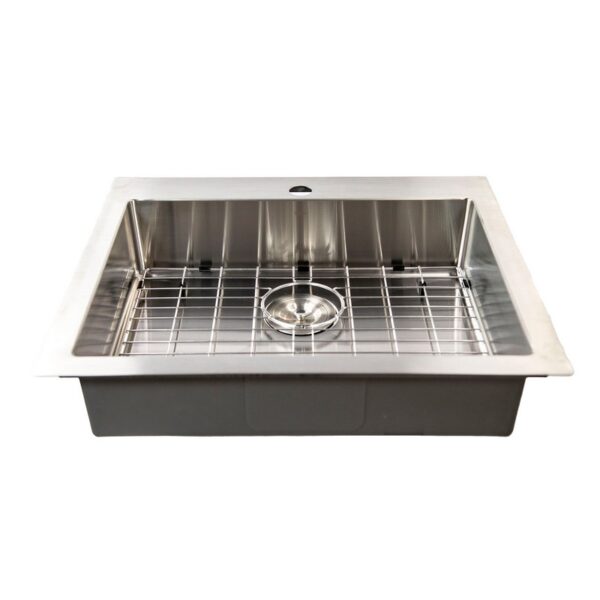 Nantucket Sinks SR2522-5.5-16 Pro Series 25 Inch Single Bowl 304 Stainless Steel Drop In Kitchen Sink - Stainless Steel