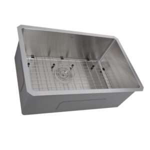 Nantucket Sinks SR2818-16 Pro Series 28 Inch Rectangle Single Bowl Undermount 16 Gauge Stainless Steel Kitchen Sink