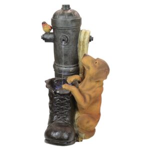 Design Toscano SS10494 15 1/2 Inch Fire Hydrant Pooch Garden Fountain