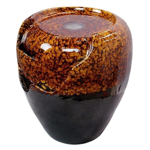 Design Toscano SS12360 11 Inch Burnt Umbra Ceramic Jar Fountain