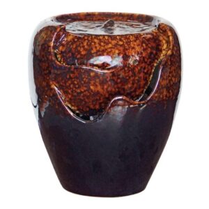 Design Toscano SS12360 11 Inch Burnt Umbra Ceramic Jar Fountain