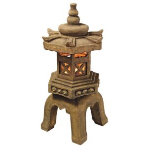 Design Toscano SS8577 13 1/2 Inch Sacred Pagoda Lantern Illuminated Statue