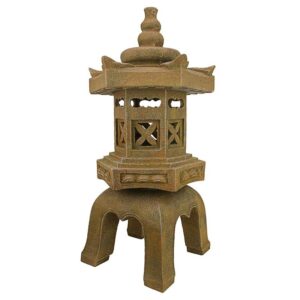 Design Toscano SS8577 13 1/2 Inch Sacred Pagoda Lantern Illuminated Statue