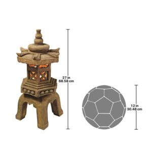 Design Toscano SS8577 13 1/2 Inch Sacred Pagoda Lantern Illuminated Statue