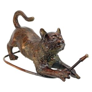 Design Toscano SU310 7 1/2 Inch Cat with Hose - Bronze