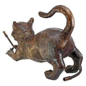 Design Toscano SU310 7 1/2 Inch Cat with Hose - Bronze