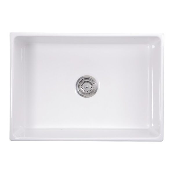 Nantucket Sinks T-FCFS27 Cape 27 Inch Farmhouse Fireclay Sink with Drain and Grid