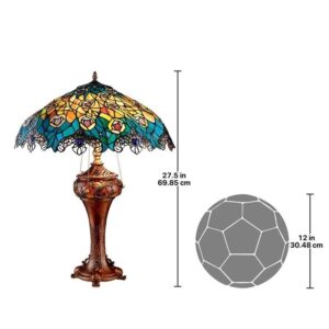 Design Toscano TF10015 Art Nouveau 21 1/2 Inch Peacock Table Lamp