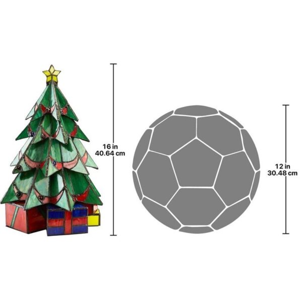 Design Toscano TF10019 11 Inch Christmas Tree Stained Glass Lamp