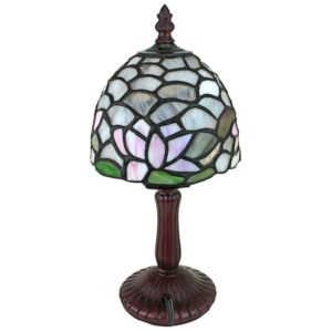 Design Toscano TF10039 5 1/2 Inch Lotus Flower Petite Stained Glass Lamp