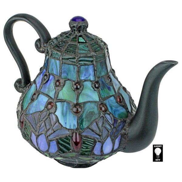 Design Toscano TF10042 9 1/2 Inch Teapot Stained Glass Lamp