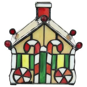 Design Toscano TF10048 5 Inch Gingerbread House Stained Glass Lamp