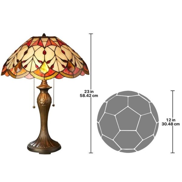 Design Toscano TF85002 17 Inch Flowing Buds Stained Glass Table Lamp