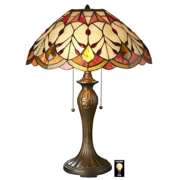 Design Toscano TF85002 17 Inch Flowing Buds Stained Glass Table Lamp