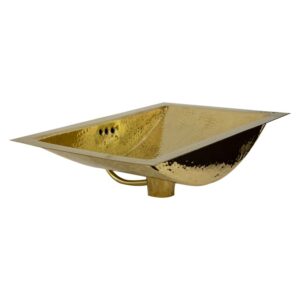 Nantucket Sinks TRB-OF 19.8 Inch Brass Hammered Brightwork Single Bowl Sink