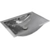 Nantucket Sinks TRS-OF 21 x 14 Inch Hammered Stainless Steel Rectangle Undermount Bathroom Sink with Overflow