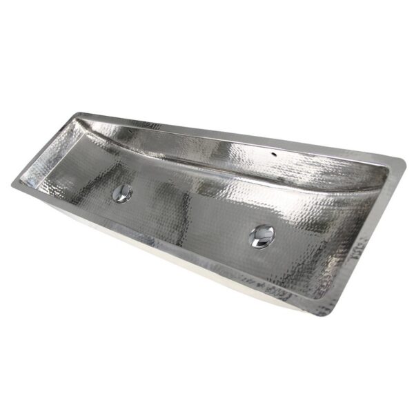 Nantucket Sinks TRS48-OF Stainless Steel Double Trough Undermount Bathroom Sink with Overflow