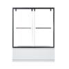 Altair TS80260-BP-MB Caspar 60 x 58 Inch By Pass Semi Frameless Tub Door with Clear Glass - Matte Black