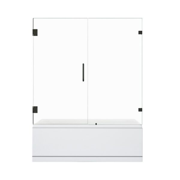 Altair TS80660-HI Roisin 60 x 58 Inch Frameless Hinged Tub Door with Clear Glass