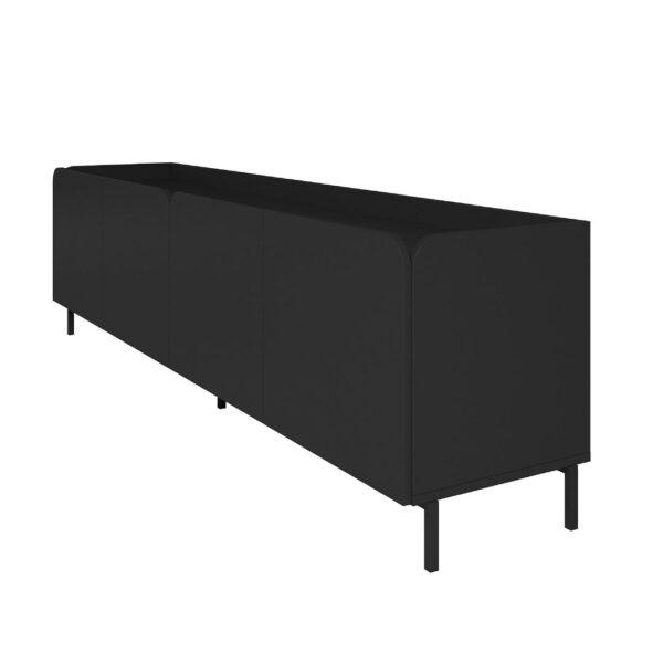 Manhattan Comfort Mid-Century Modern Bogardus 70.86 TV Stand with 4 Shelves in Black