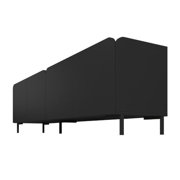 Manhattan Comfort Mid-Century Modern Bogardus 70.86 TV Stand with 4 Shelves in Black