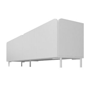 Manhattan Comfort Mid-Century Modern Bogardus 70.86 TV Stand with 4 Shelves in White