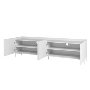 Manhattan Comfort Mid-Century Modern Bogardus 70.86 TV Stand with 4 Shelves in White