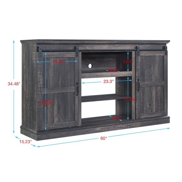 Manhattan Comfort Myrtle 60" TV Stand with 2 Sliding Doors in Heavy Brown