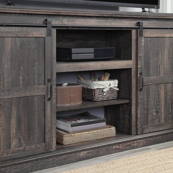 Manhattan Comfort Myrtle 60" TV Stand with 2 Sliding Doors in Heavy Brown