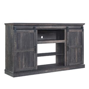 Manhattan Comfort Myrtle 60" TV Stand with 2 Sliding Doors in Heavy Brown