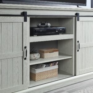 Manhattan Comfort Myrtle 60" TV Stand with 2 Sliding Doors in Cream Oak