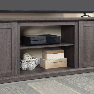 Manhattan Comfort Franklin 60" TV Stand with 2 Doors and Open Shelves in Heavy Brown