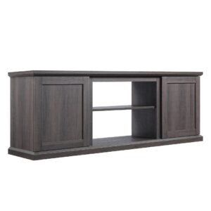 Manhattan Comfort Franklin 60" TV Stand with 2 Doors and Open Shelves in Heavy Brown