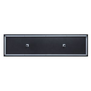 Manhattan Comfort Brighton 60" TV Stand with Glass Shelves and Media Wire Management in Onyx